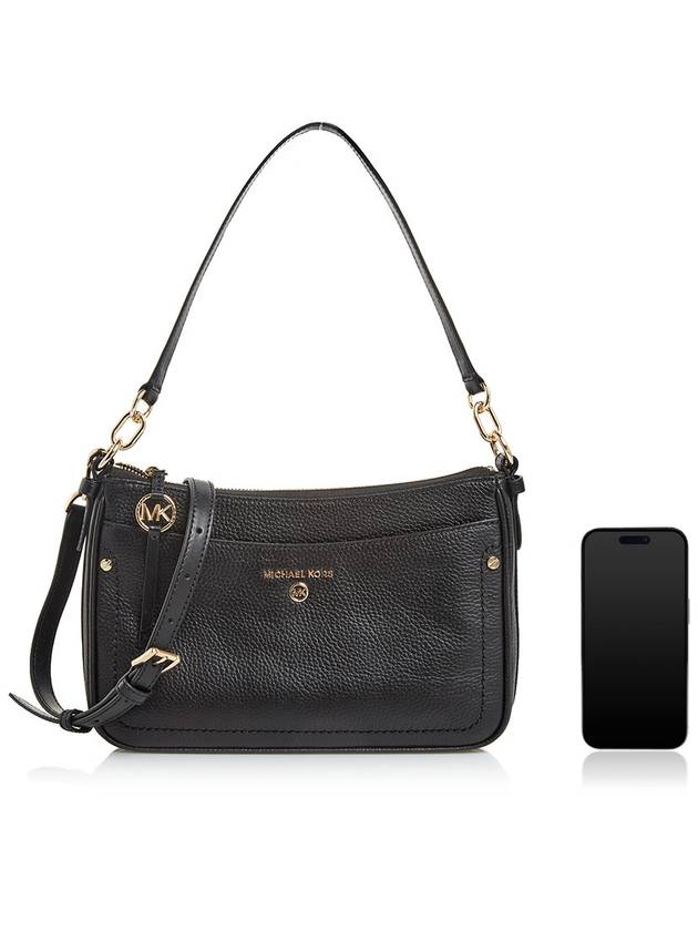 Women's Jet Set Charm Pochette Medium Shoulder Bag Black - MICHAEL KORS - BALAAN 7