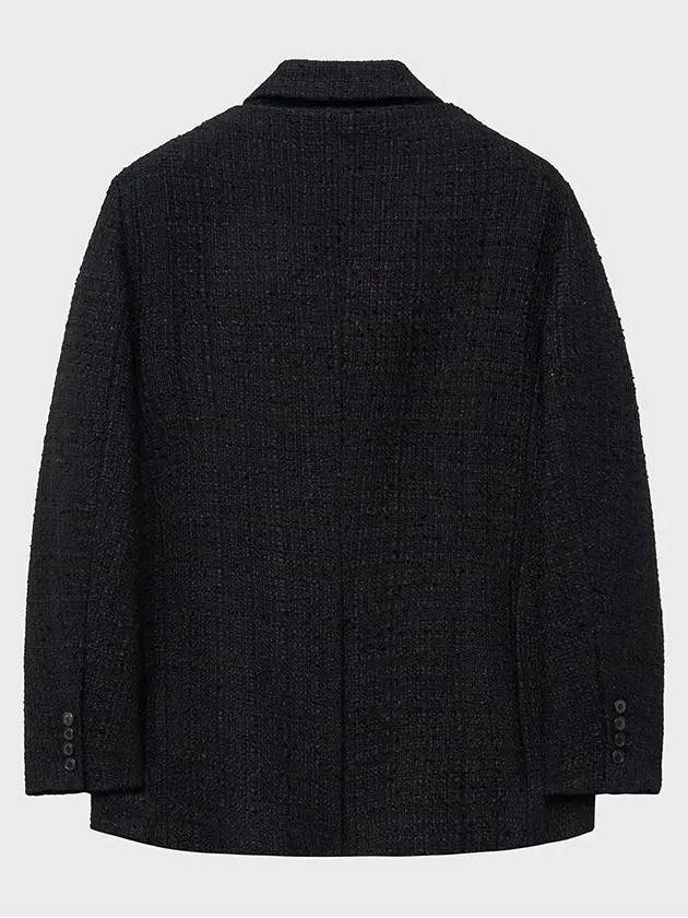 Fancy Tweed Tailored Jacket Black - NOIRER - BALAAN 4