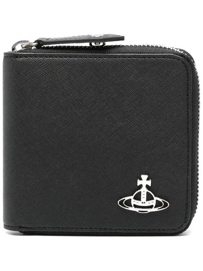 ORB Plaque Zip Around Coin Wallet Black - VIVIENNE WESTWOOD - BALAAN 2