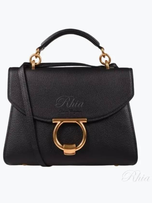 Gancini Small Tote Bag Black - SALVATORE FERRAGAMO - BALAAN 2