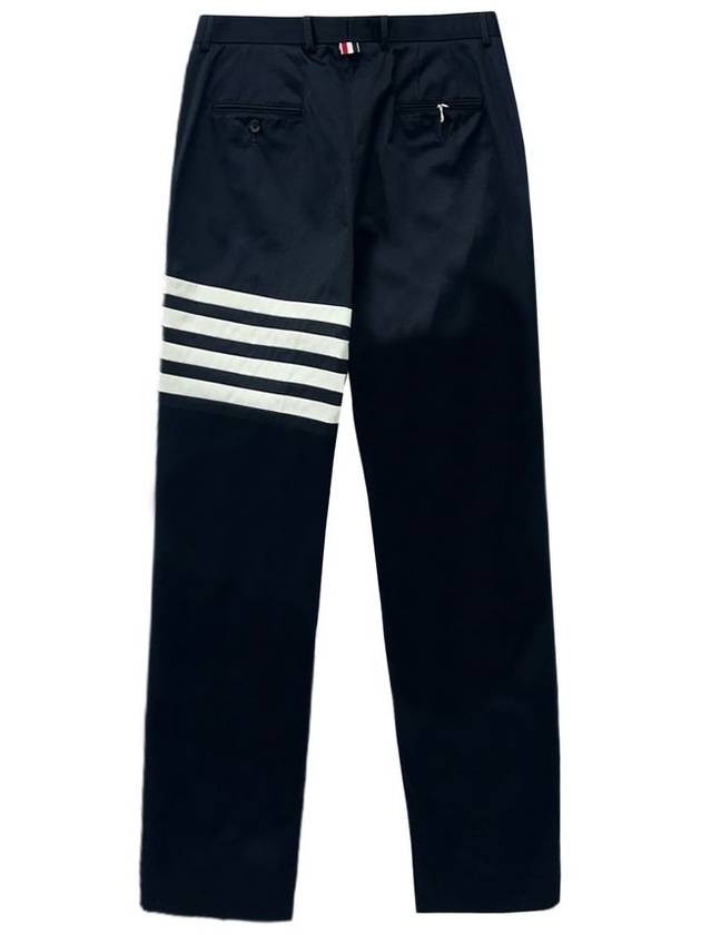 Diagonal Unconstructed Chino Straight Pants Navy - THOM BROWNE - BALAAN 3