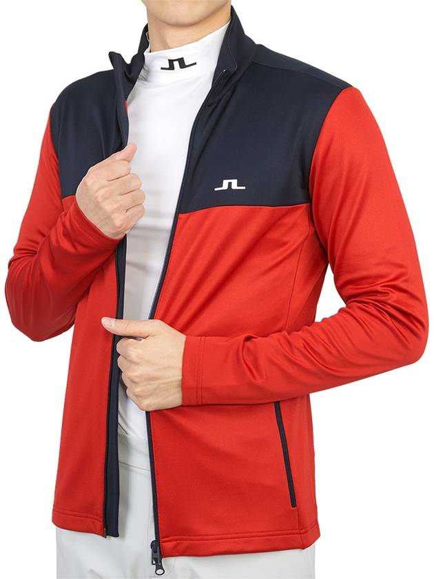 Banks Mid Layer Zip-Up Jacket Red - J.LINDEBERG - BALAAN 7