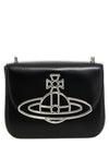 Linda Logo Plaque Leather Cross Bag Black - VIVIENNE WESTWOOD - BALAAN 1