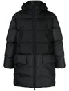 Bosona Logo Patch Long Down Padding Black - MONCLER - BALAAN 1