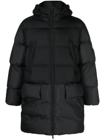 Bosona Logo Patch Long Down Padding Black - MONCLER - BALAAN 1