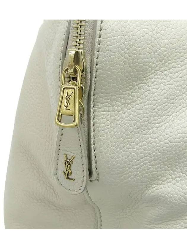 YSL Yip 211385 Gold decorated white leather tote bag - SAINT LAURENT - BALAAN 4