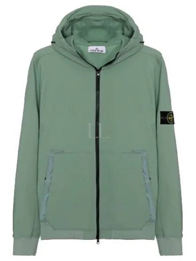 Men's Wappen Patch Softshell Zip Up Hoodie Green - STONE ISLAND - BALAAN 2