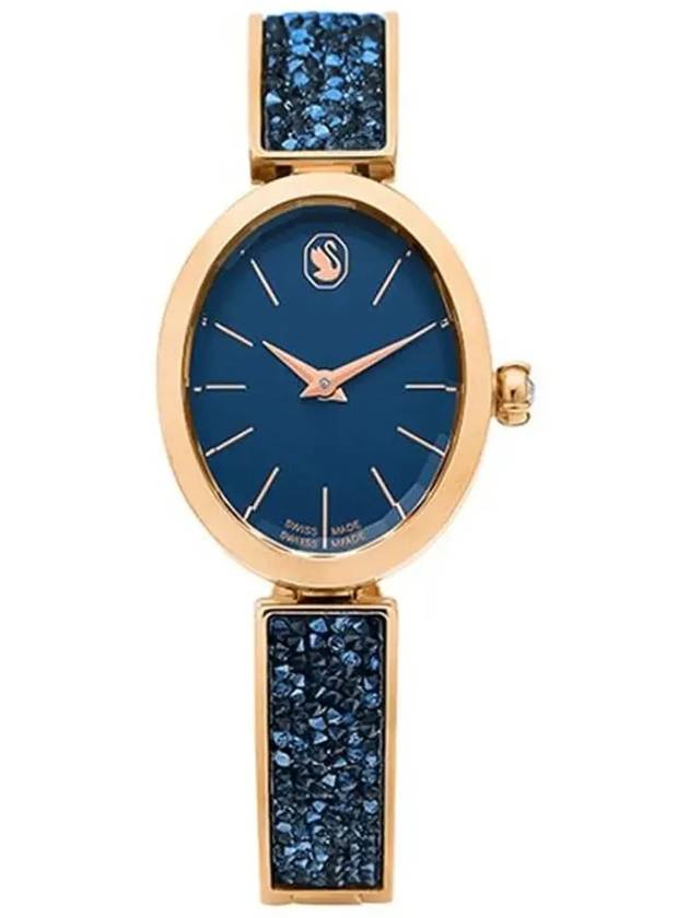 Women's Crystal Rock Oval Metal Watch Blue - SWAROVSKI - BALAAN 5