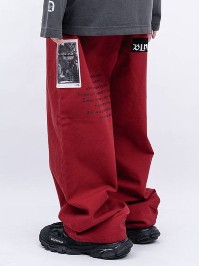 No Sympathy Cotton Wide Pants Red - BLACKBLOND - BALAAN 2