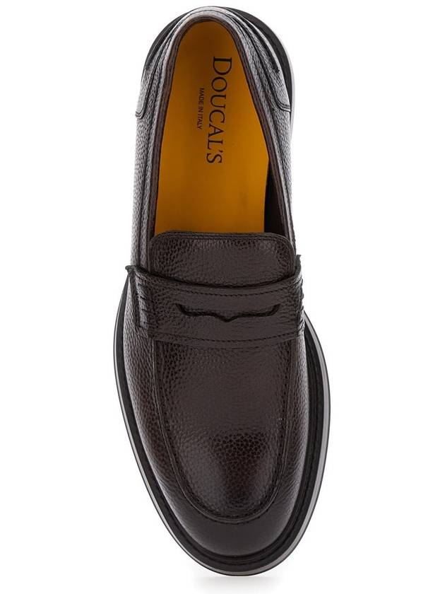 'Adler' Brown Slip-On Loafers In Hammered Leather Man - DOUCAL'S - BALAAN 4