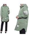 Tech Faille 4 Bar Down Hooded Padding Green - THOM BROWNE - BALAAN 3