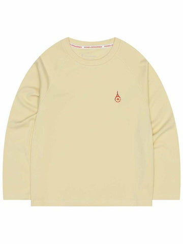 Main symbol embroidery raglan long sleeve t shirt yellow - ROND&DEMARRER - BALAAN 1