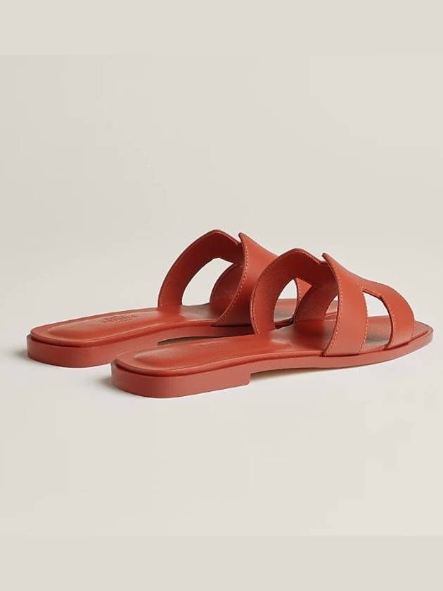 Oran Calfskin Sandals Rouge - HERMES - BALAAN 4