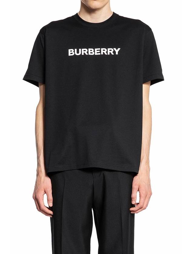 Logo Print Cotton Short Sleeve T-Shirt Black - BURBERRY - BALAAN 2