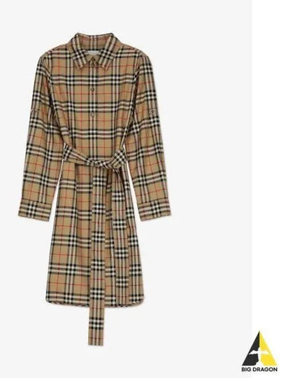 Vintage Check Belted Short Dress Beige - BURBERRY - BALAAN 2