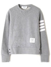 Engineered 4 Bar Stripe Loopback Jersey Knit Crewneck Sweatshirt Light Grey - THOM BROWNE - BALAAN 2