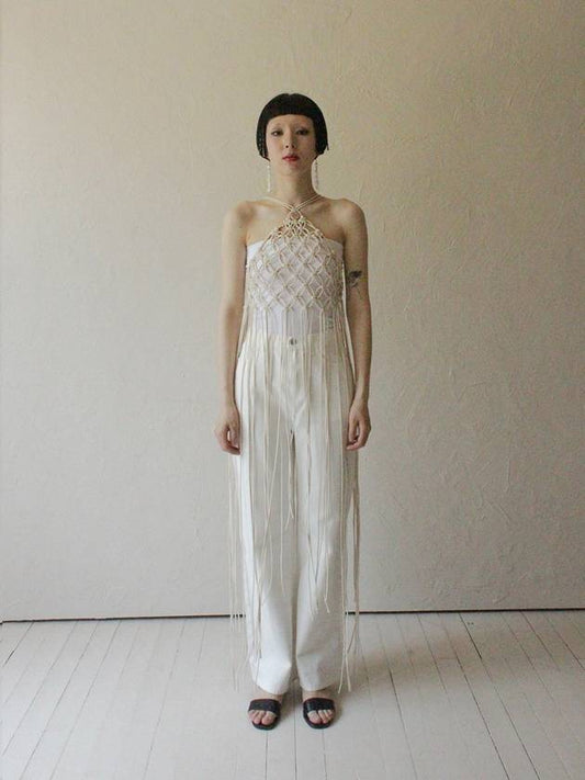 Macrame Halterneck Dress CREAM - RUBATI - BALAAN 1