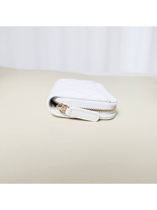 Classic zipper coin card wallet white caviar gold AP0216 - CHANEL - BALAAN 7