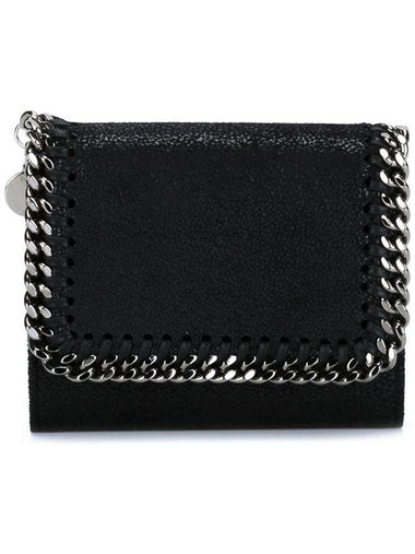 Silver Falabella Small Flap Ring Wallet Black - STELLA MCCARTNEY - BALAAN 1