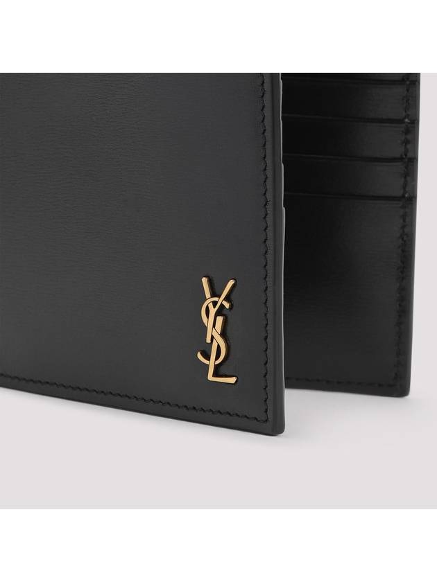 Tiny Monogram Half Wallet Black Gold - SAINT LAURENT - BALAAN 5