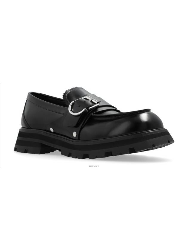 Buckle Leather Loafers Black - ALEXANDER MCQUEEN - BALAAN 4