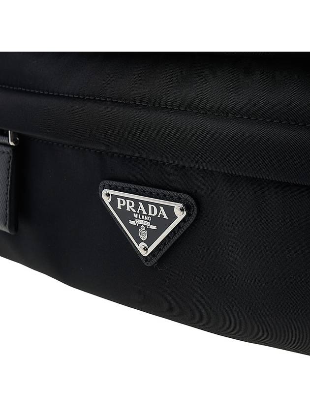 Re-Nylon Saffiano Leather Shoulder Bag Black - PRADA - BALAAN 7