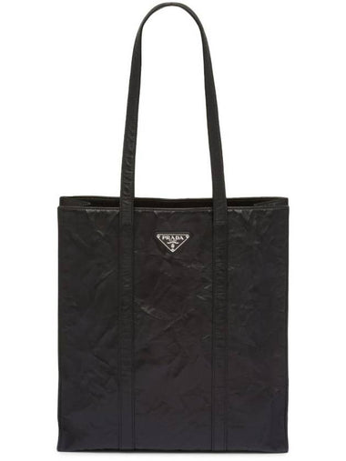 Small Antique Nappa Leather Tote Bag Black - PRADA - BALAAN 1