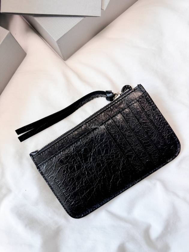 Le Cagole Lambskin Card Wallet Black - BALENCIAGA - BALAAN 5