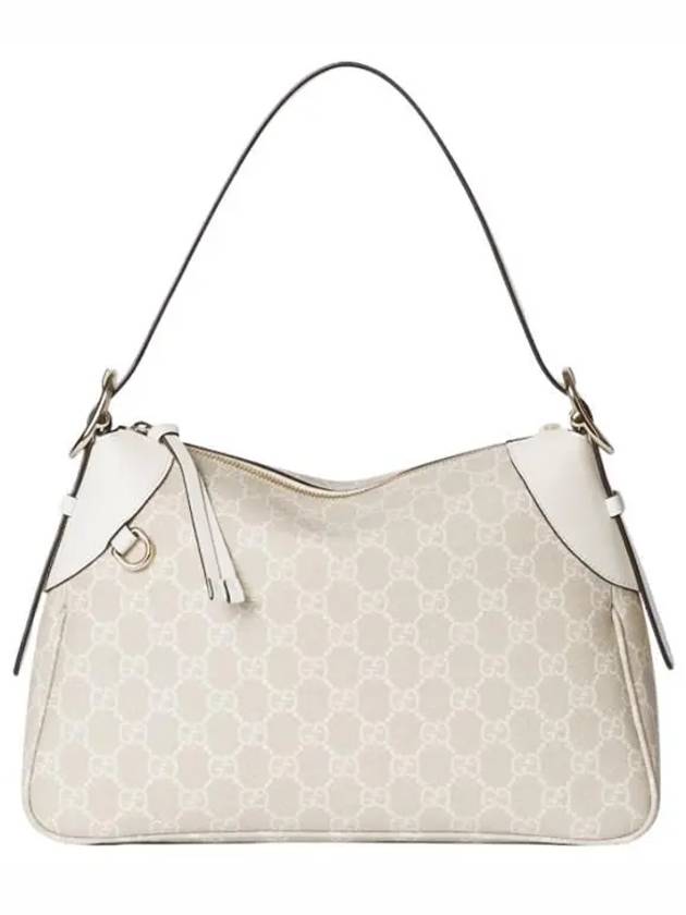 GG Emblem Medium Shoulder Bag Beige White - GUCCI - BALAAN 2