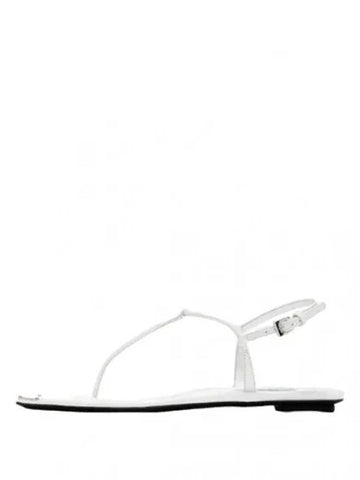 Triangular logo brushed leather sandals - PRADA - BALAAN 1