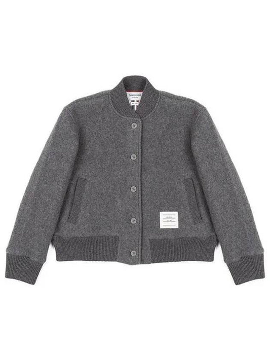 Striped Wool Fleece Bomber Jacket Grey - THOM BROWNE - BALAAN 2