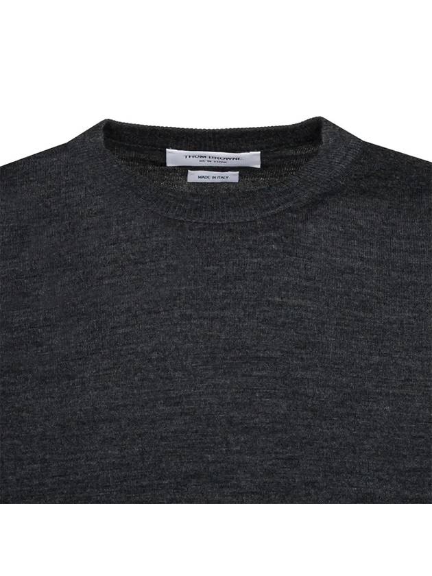 4 Bar Armband Classic Merino Wool Knit Top Dark Grey - THOM BROWNE - BALAAN 4