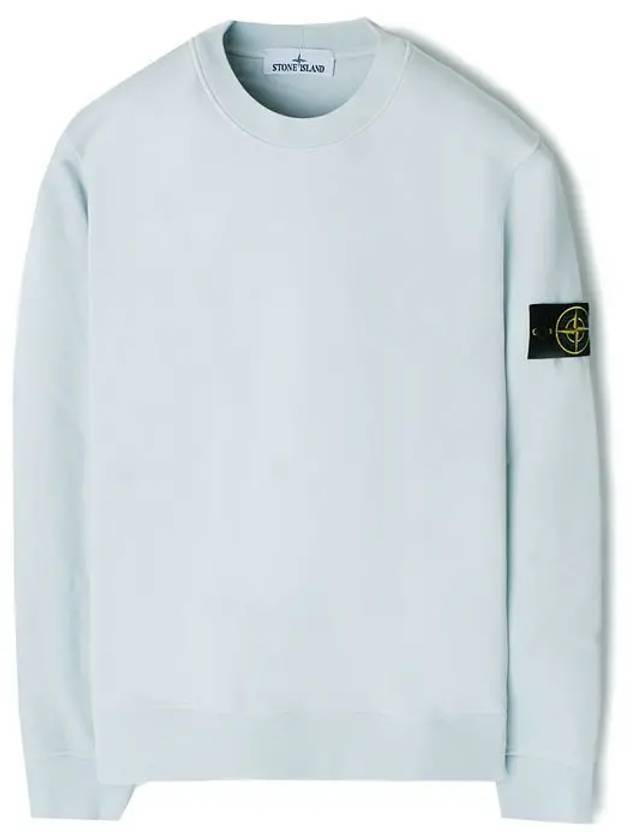 6100044 Organic Cotton Fleece Sweatshirt Sky Blue - STONE ISLAND - BALAAN 1