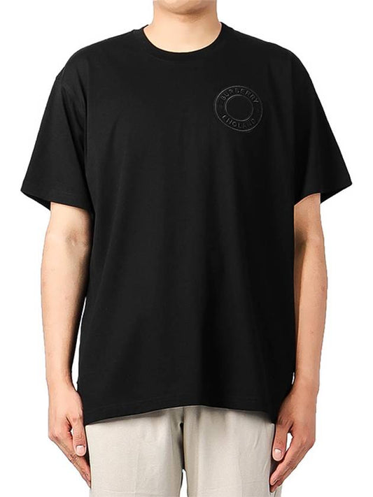 Men's Graphic Logo Oversized Short Sleeve T-Shirt Black - BURBERRY - BALAAN.