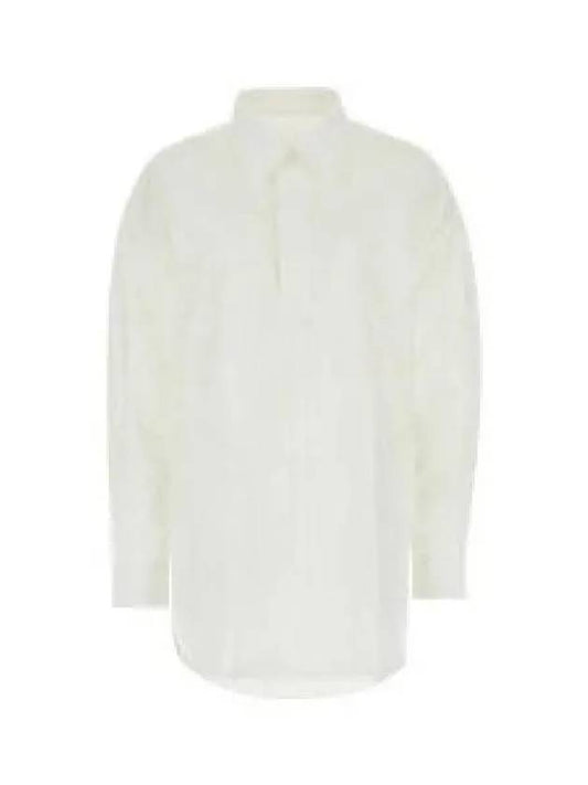 Oversized Curve Hem Shirt White FDR108CO0014168 964239 - AMI - BALAAN 1