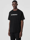 Logo Print Cotton Oversized Short Sleeve T-Shirt Black - BURBERRY - BALAAN 3