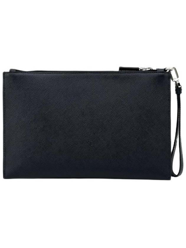 Saffiano Leather Clutch Bag Black - PRADA - BALAAN 3