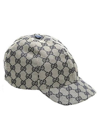 Kids Original GG Canvas Cap Hat Blue - GUCCI - BALAAN 1