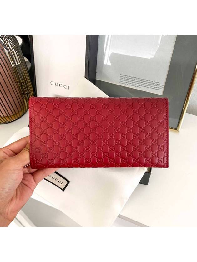 Women's Micro GG Ssima Flap Continental Long Wallet Red - GUCCI - BALAAN 5