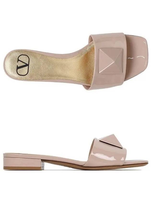 One Stud Slide Mule Beige - VALENTINO - BALAAN 2