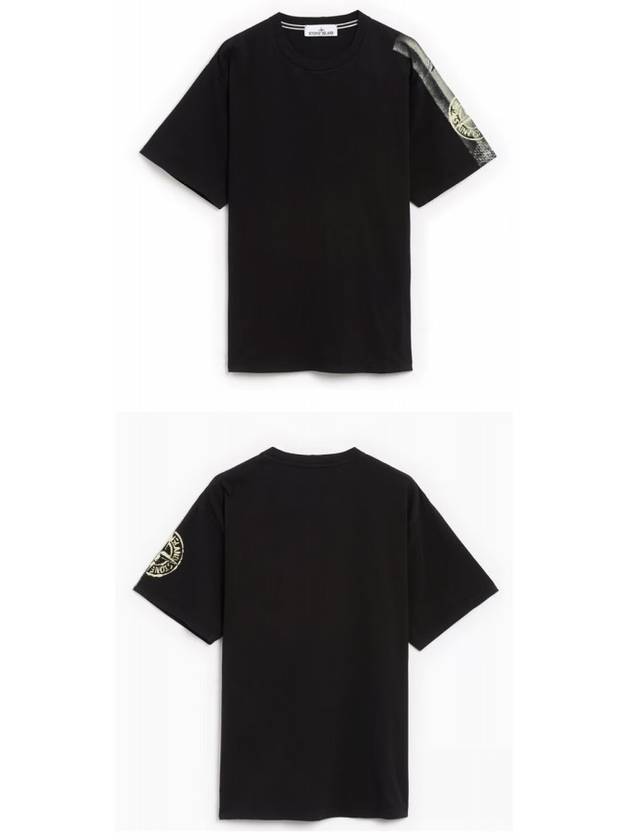 Compass Logo Round Short Sleeve T-Shirt Black - STONE ISLAND - BALAAN 5