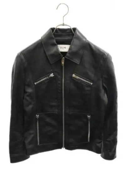 Leather Blouson Jacket Black - CELINE - BALAAN 2