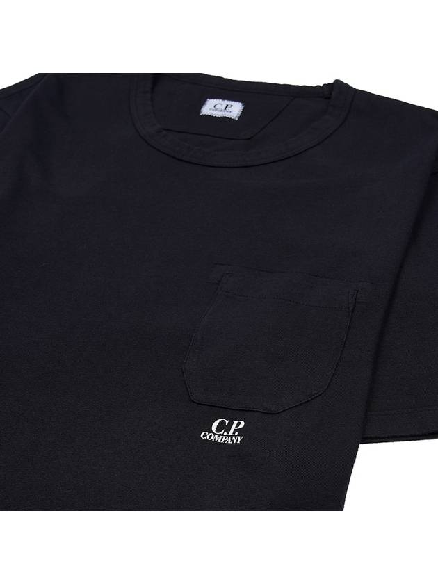 24/1 Jersey Garment Dyed Pocket Short Sleeve T-Shirt Black - CP COMPANY - BALAAN 4