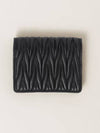 Matelasse Leather Half Wallet Black - MIU MIU - BALAAN 4