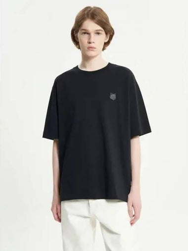 Men s bold foxhead patch oversized boxy fit t shirt black domestic product - MAISON KITSUNE - BALAAN 1