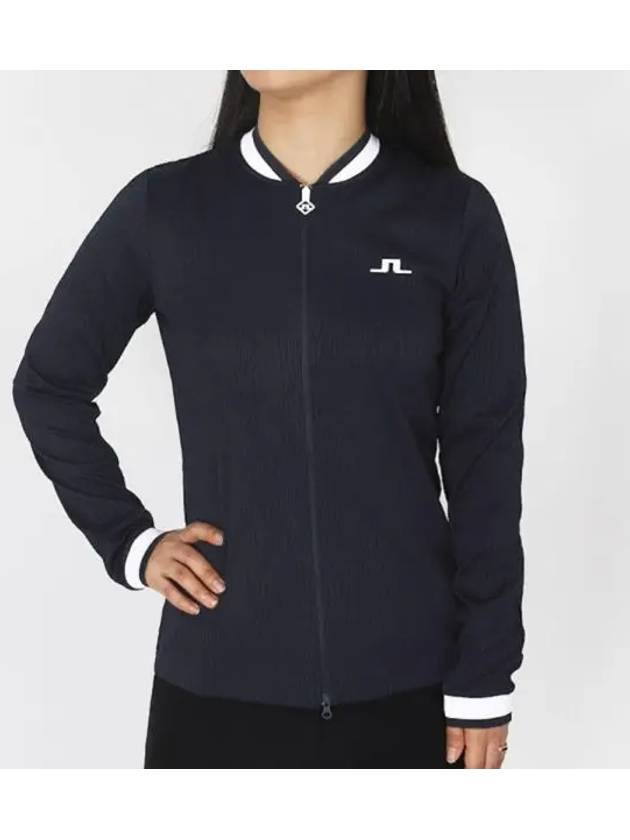 Women's Leonor Mid Layer Golf Zip-Up Jacket Navy - J.LINDEBERG - BALAAN 2