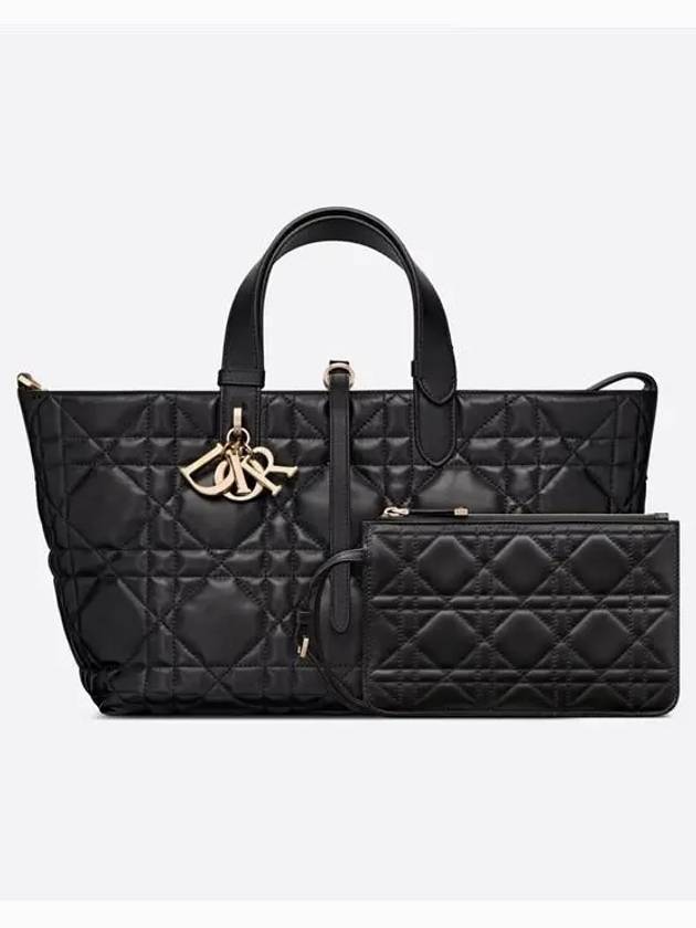 Toujours Macrocannage Calfskin Medium Tote Bag Black - DIOR - BALAAN 7