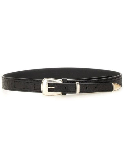 Minimal Western Cow Leather Belt Black - LEMAIRE - BALAAN 2