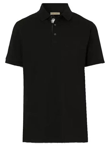 Wheeler Cotton Polo Shirt Black - BURBERRY - BALAAN 1