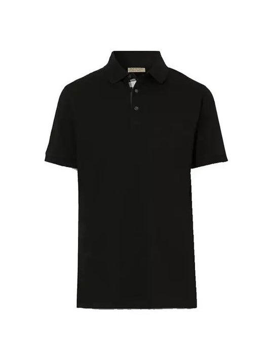 Wheeler Cotton Polo Shirt Black - BURBERRY - BALAAN 1